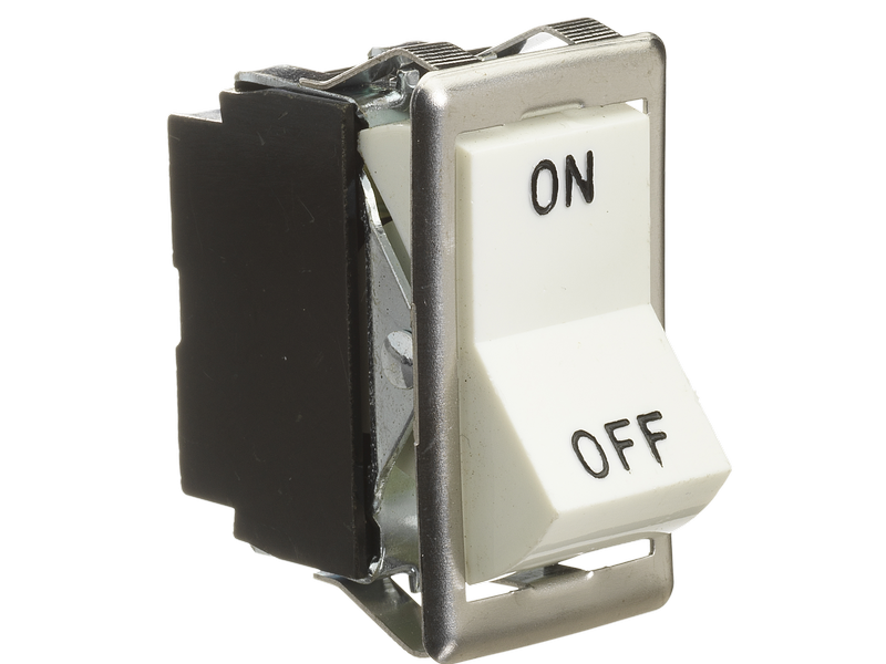 ON/OFF ROCKER SWITCHWHITE SPST 1/4 TERM - 